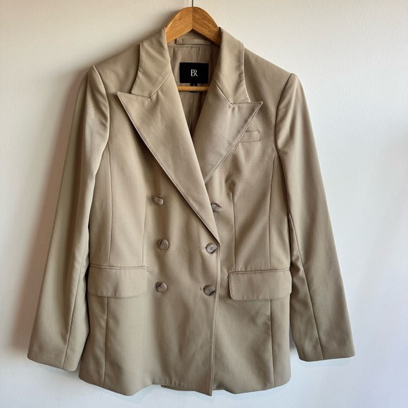 NWOT Banana Republic Wool Vasto Relaxed Italian Wool Tan Blazer Jacket Size 2 - Picture 6 of 8